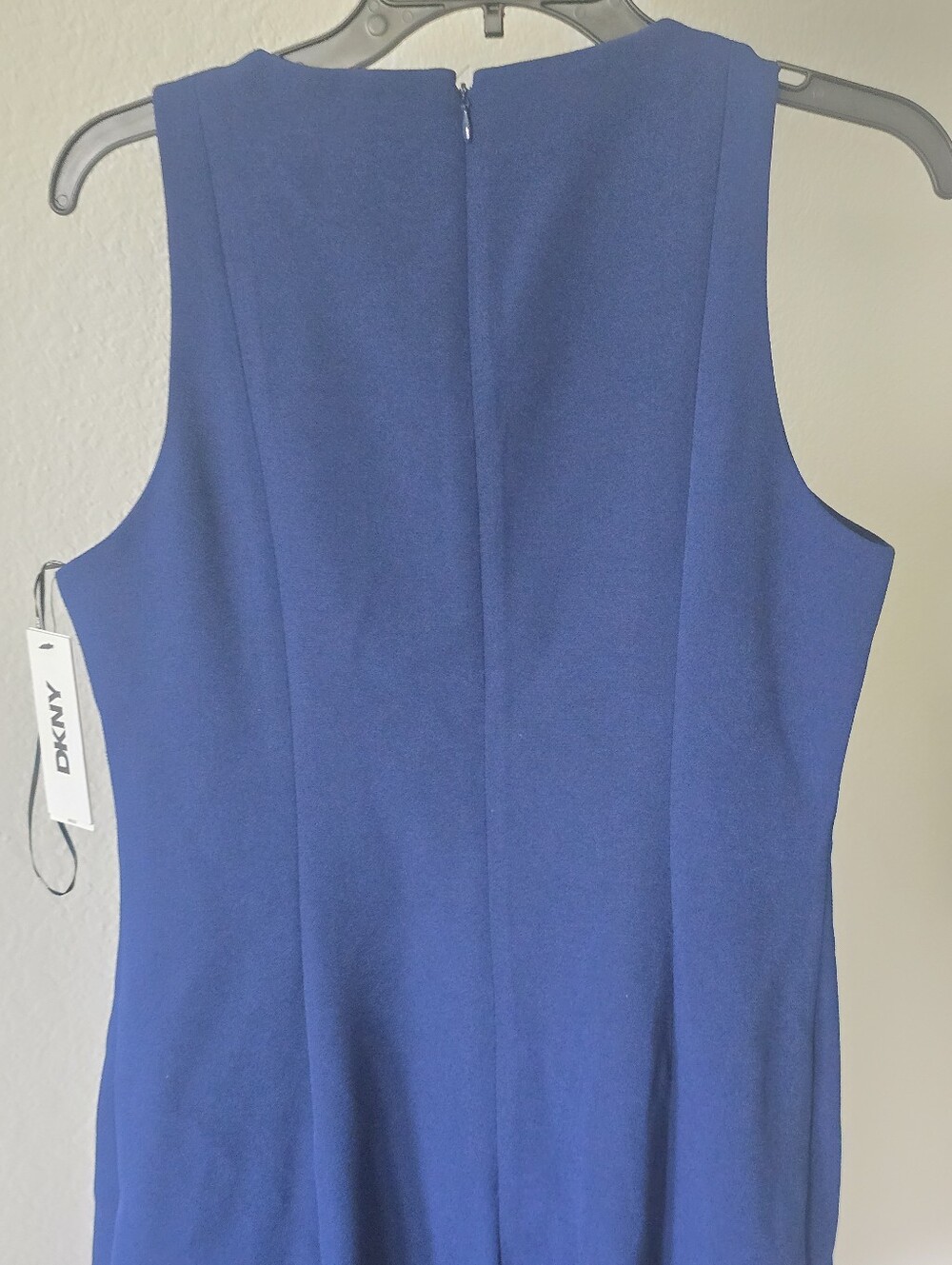 NWT DKNY Blue Fit & Flare Dress Women Size 8 Sleeveless Knee Length Career $139 - Picture 10 of 12